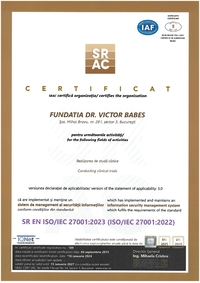 Certificat SRAC studii clinice